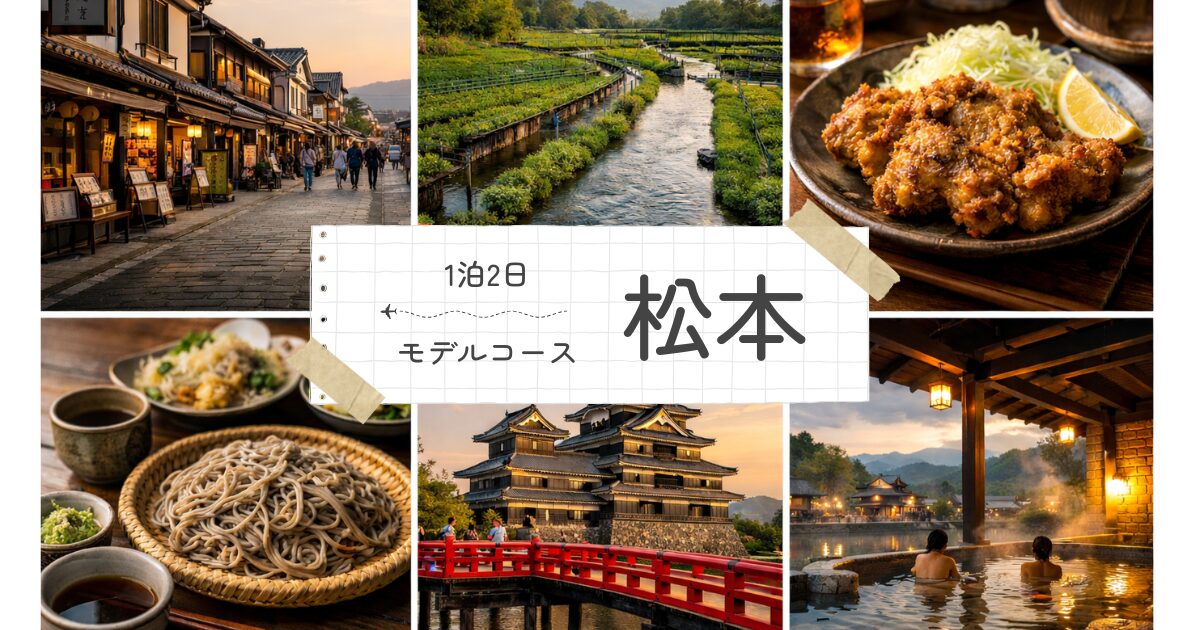 松本観光モデルコース1泊2日!女子旅で巡るおしゃれな城下町プラン