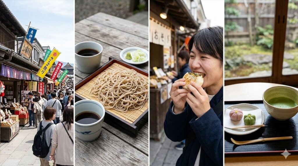 仲見世通りのグルメを楽しむコース